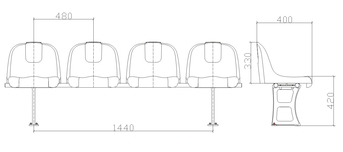 Popular Injection Molded Sports Seats Outdoor Sports Leisure Seats