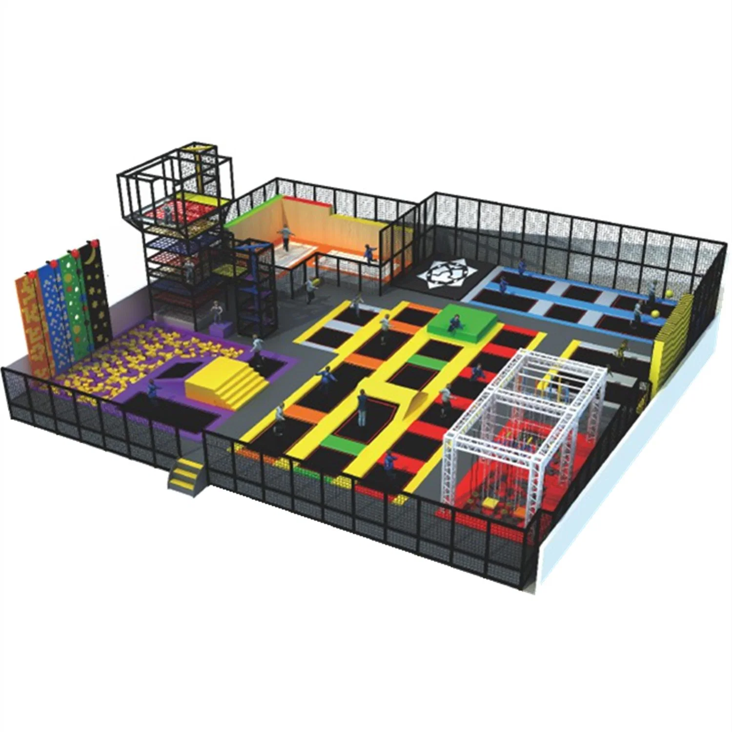 Indoor Adult Trampoline Amusement Park Equipment Kids Playground Bungee Jumping