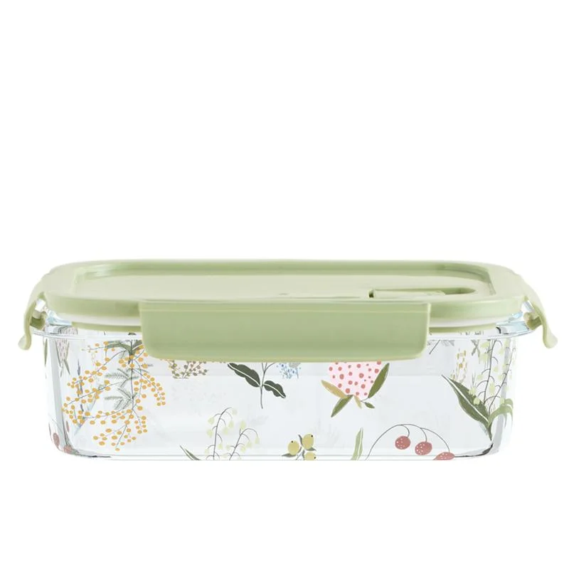 Small Fresh Glass Fresh-Keeping Box Lunch Box with Cover Home with Sealed Bento Box High Temperature Preservation Bowl