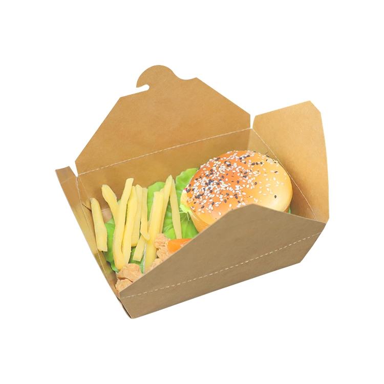 Fast Food Packaging Take Away Salad Snack Paper Packing Boxes Kraft