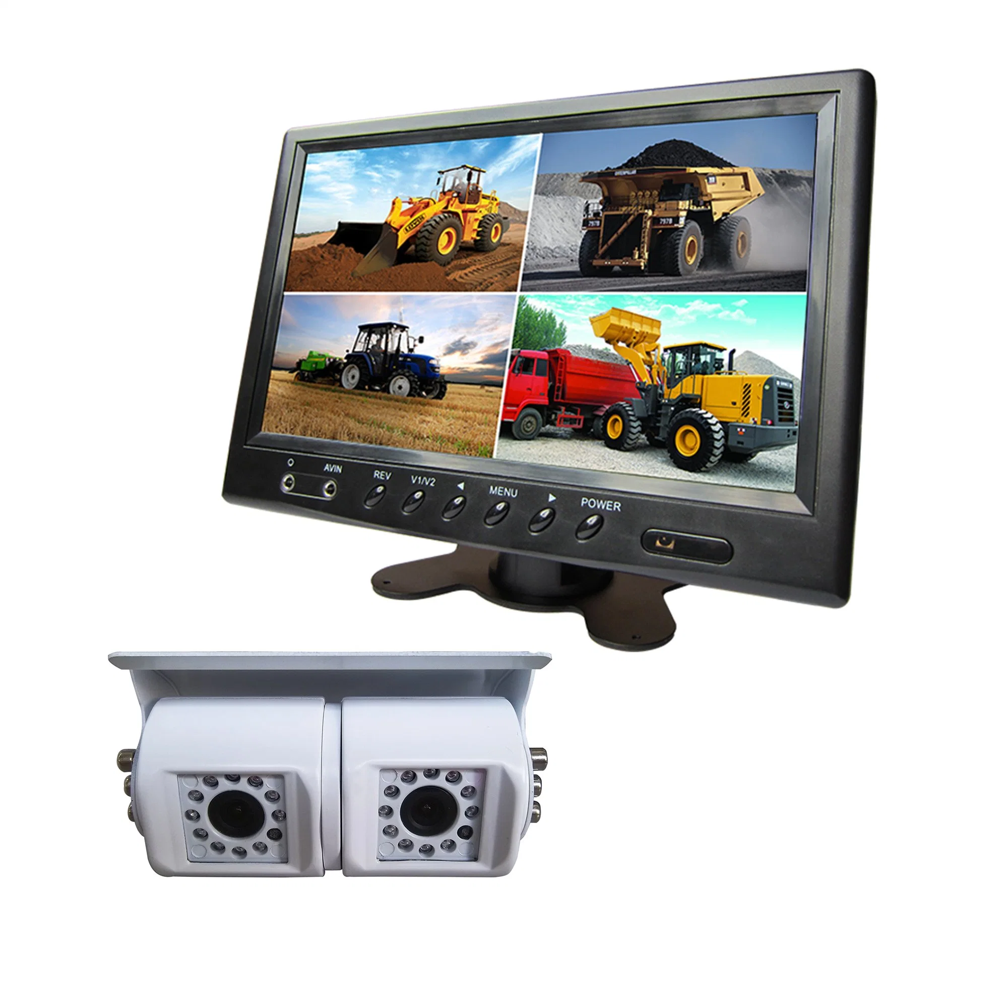 9 pouces moniteur rétroviseur 4CH Quad voiture caméra de sauvegarde de marche arrière