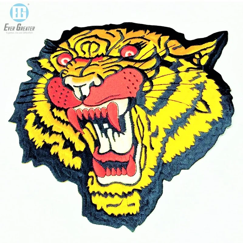 Custom High quality/High cost performance  Tiger Embroidery Patch Sticker