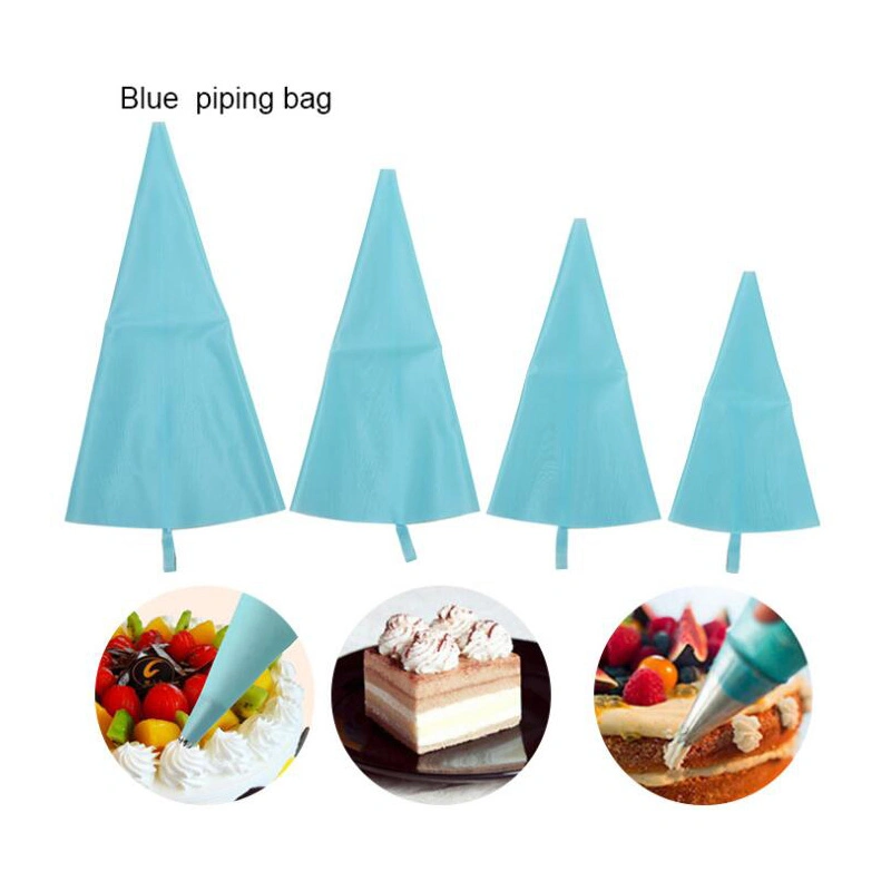 Silicone Pastry Bag Set, Blue Color Reusable Icing Piping Bag Baking Tool Cookie Cake Decorating Bag (Set of 4 Sizes) Esg12232