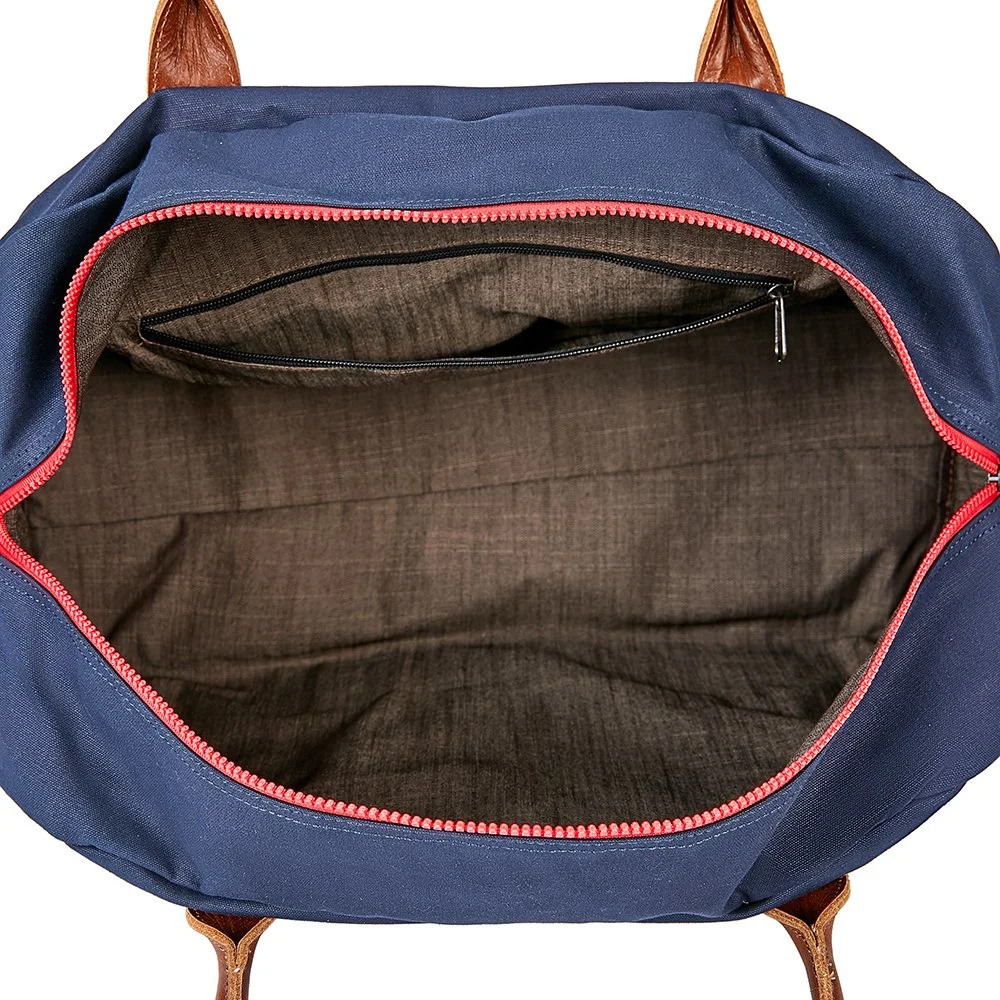 Overnighter Duffel Sac en toile de coton Factory Guangzhou les femmes et hommes salle de gym Duffle sac de sport avec cuir véritable (RS-1917110) 10 % de remise de prix