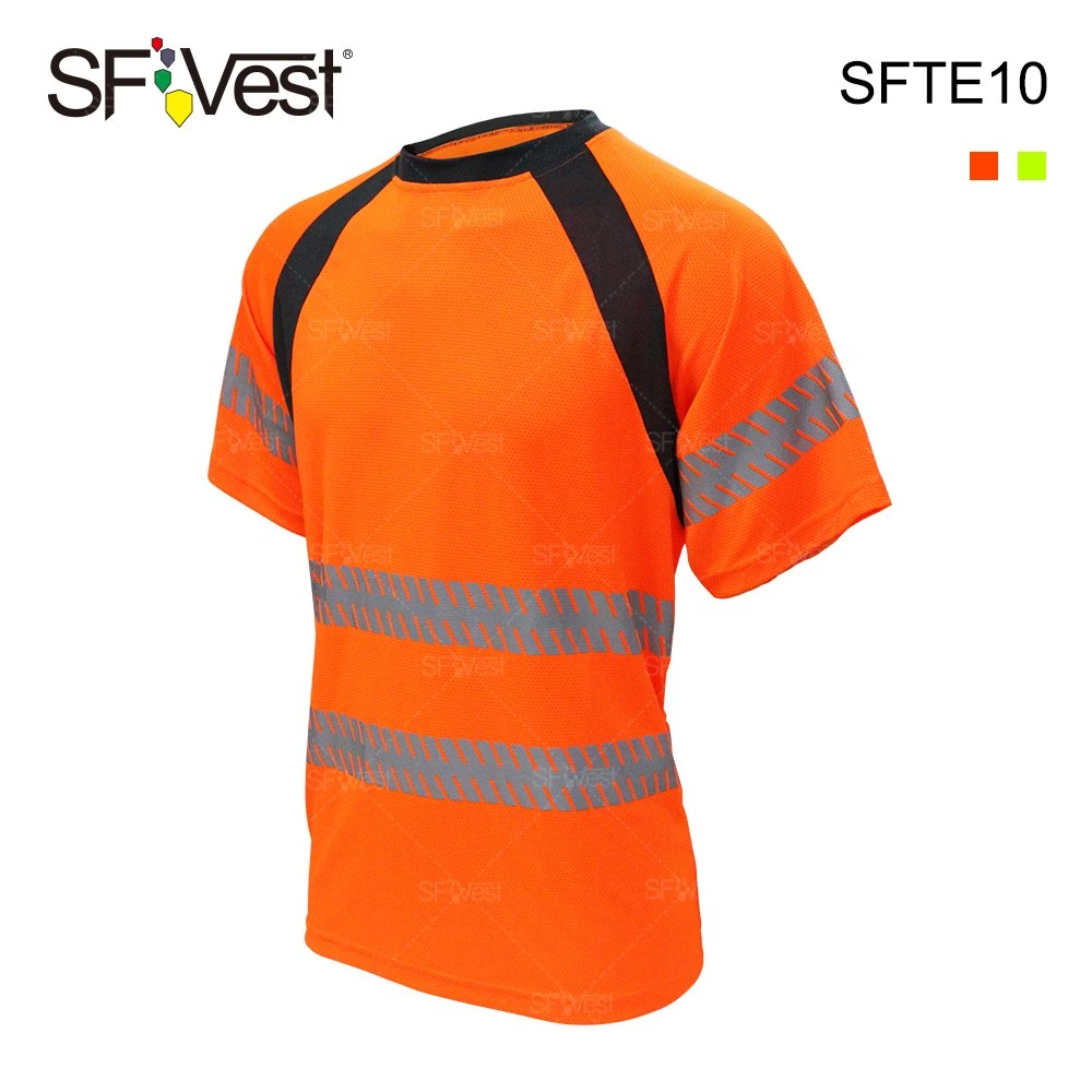 2020 Supply Security Reflective Microfiber Summer Mens T Shirt Workplace Safety Protection Work Clothing