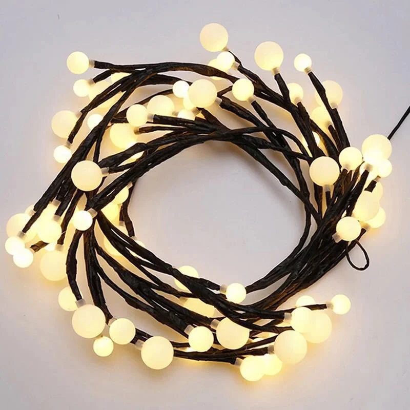 USB Powered Mini Ball Vines Rattan Tree Branch LED String Light for Halloween Decoration