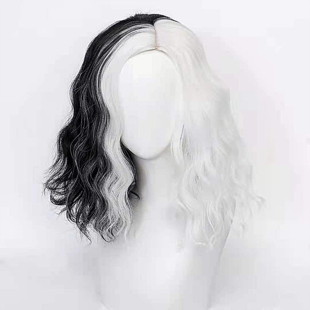 Kbeth Unique Design Black and White Cool Hair Wig for Ladies 2022 Spring Fashion Straight and Wavy Women China Synthetic Wigs with Bangs Wholesale/Supplier