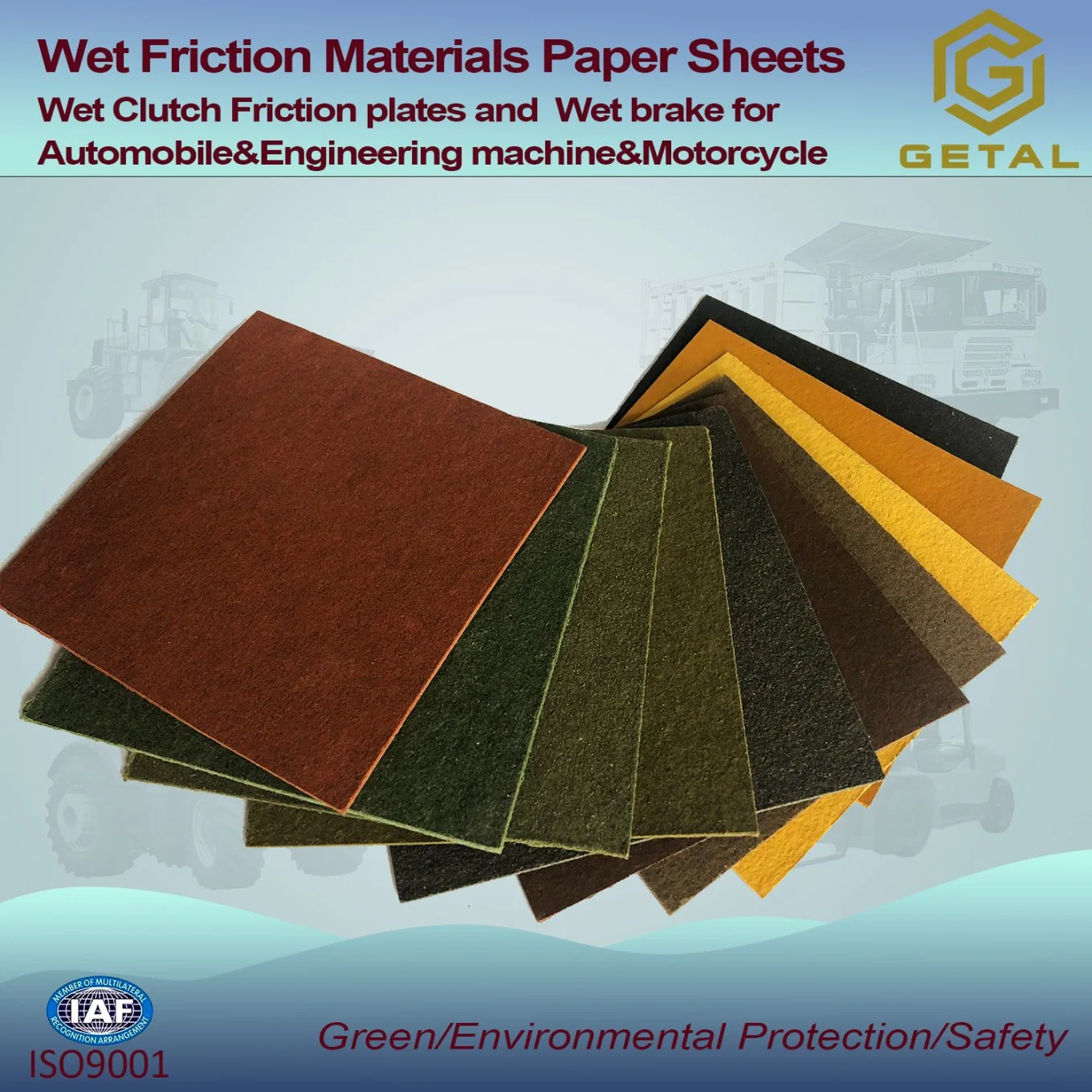 Getal Wet Friction Materials Paper Sheets and Rings for Wet Clutch and Wet Brake