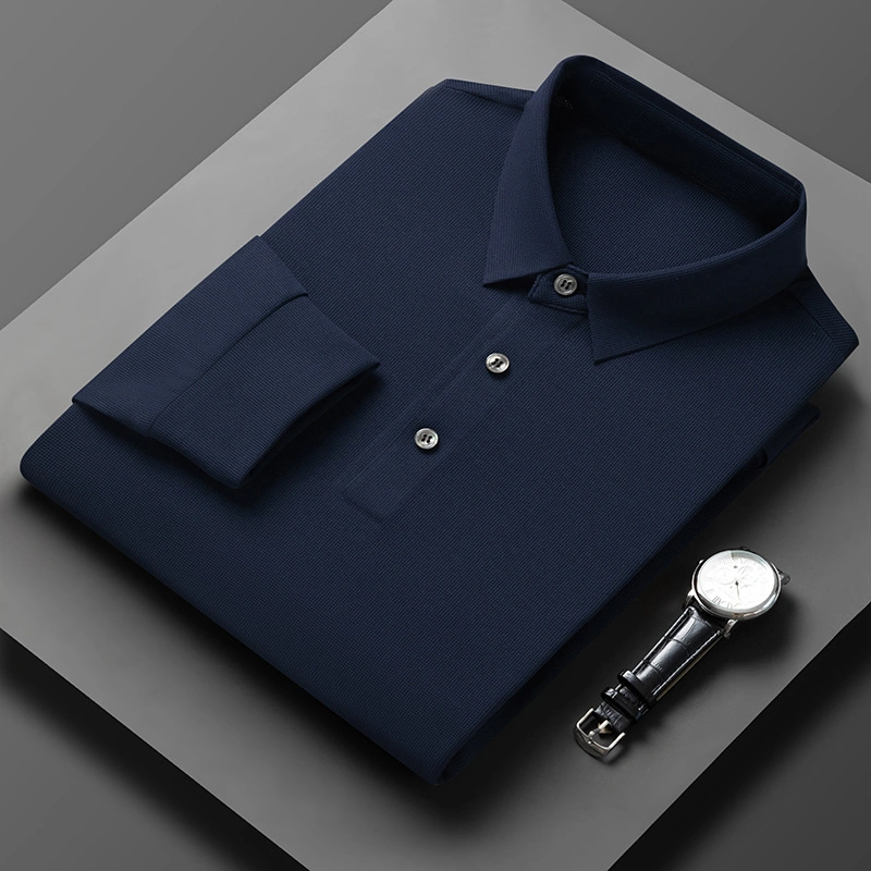 Großhandel Custom Design Hohe Qualität Plain Langarm Herren Golf Revers Poloshirt für Sport Männer Lässige Smart bestickt