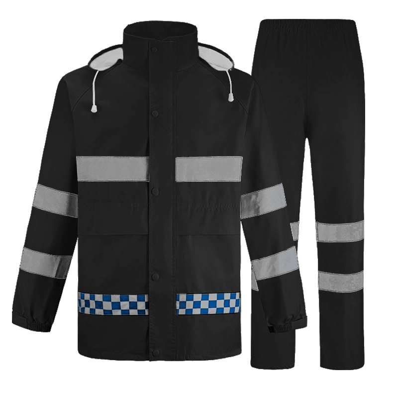 Wholesale/Supplier Custom Logo Design Cycling Thickened Split Raincoat Outdoor Sanitation Work Suit Reflective Safety Clothing