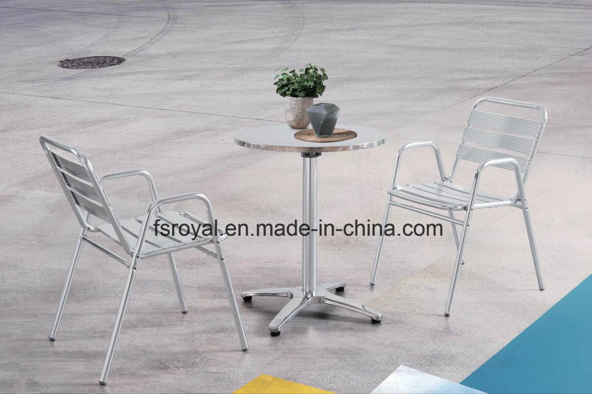 Lightweight Aluminium Dining Chair Set Modern Restaurant Furniture