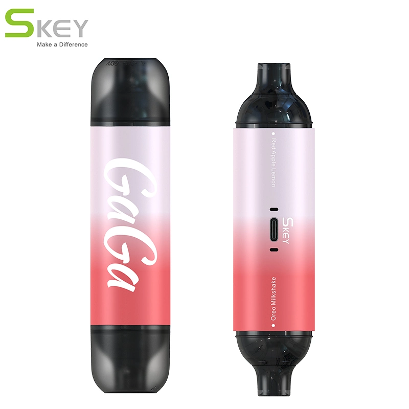 Pen Style vape Two Heads System 2 Flavors in 1 Strawberry Banana Ice Anti-Dust Cap Design 7000puffs Disposable/Chargeable Vape in Mideast USA Russia