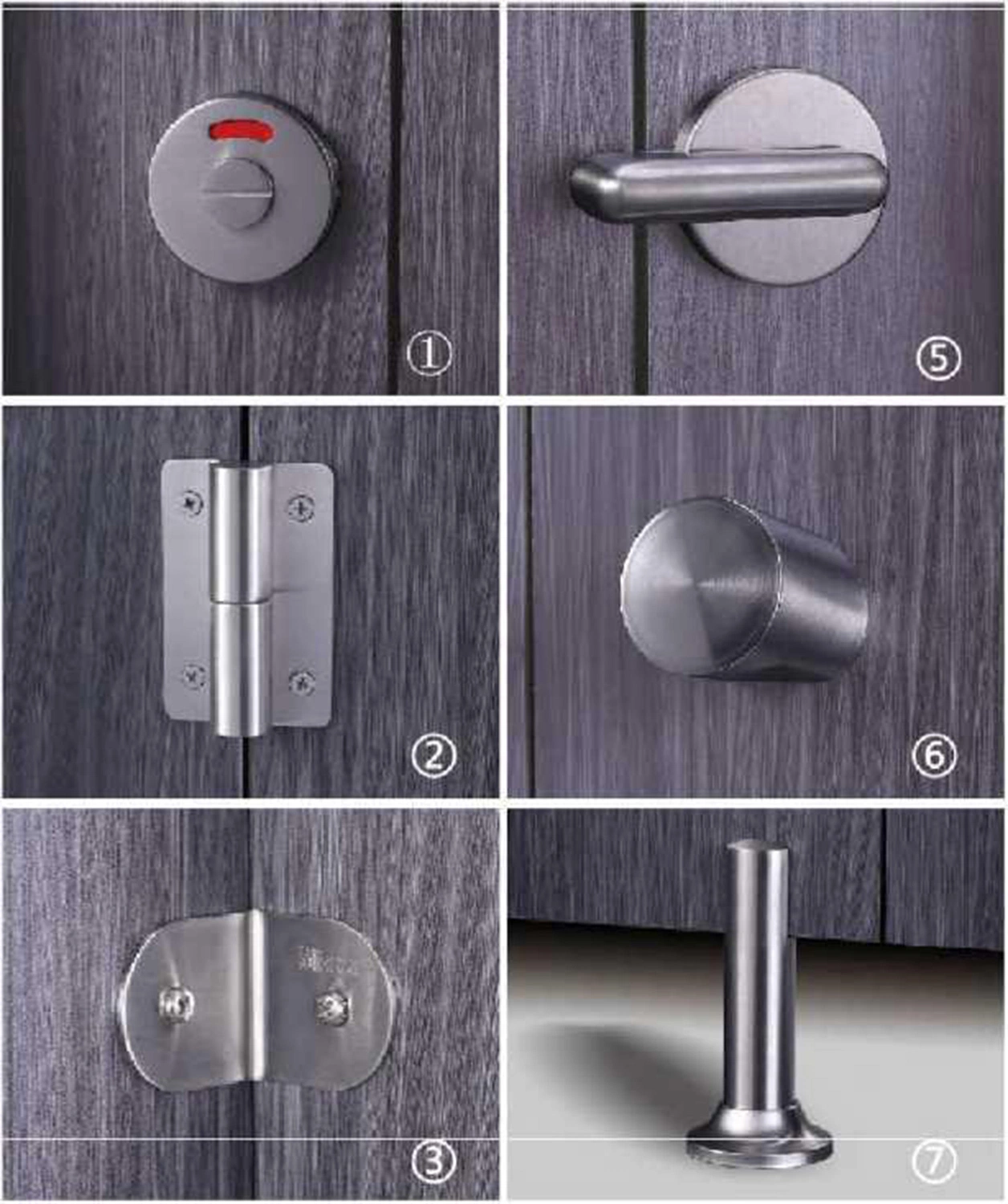 Zinc Alloy /201 304 Stainless Steel Cubicles Toilet Accessories