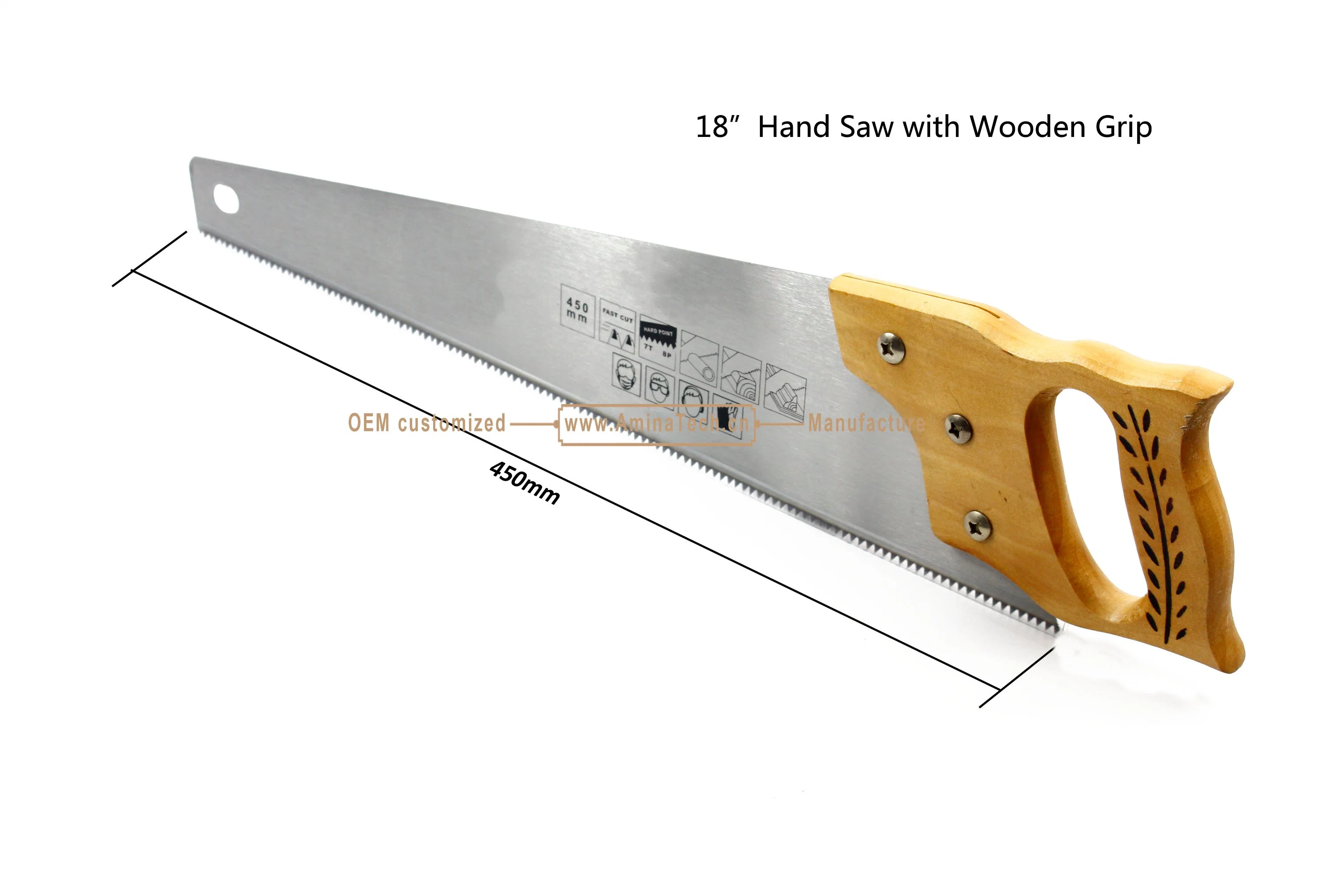 18" Hand Saw with Wooden Grip,Hand Tools,Garden Tools,Cutting Wood