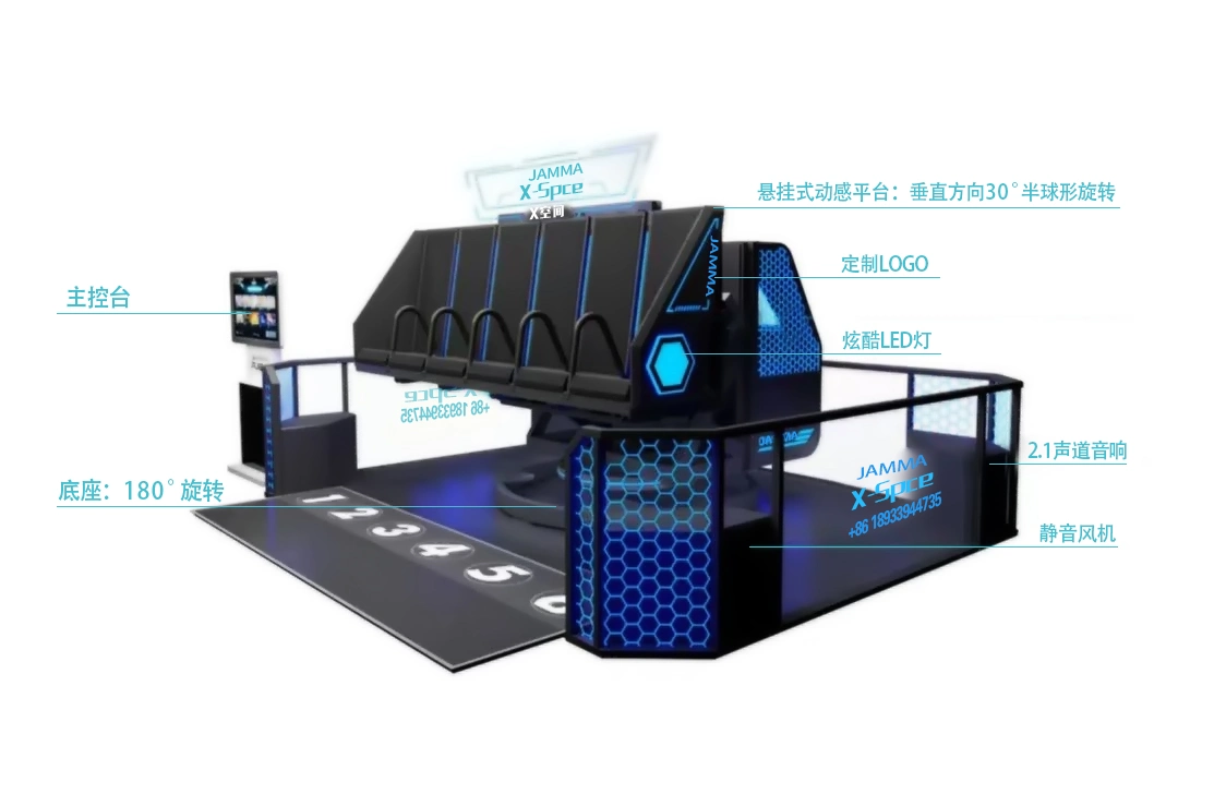 6p 9d Vr Cinema Virtual Reality Cinema Vr Games Equipment with 180 Degree Motion Chair Platform