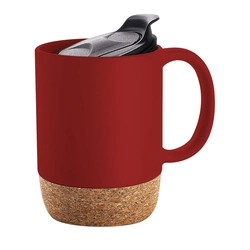 Almacén de EE.UU Nórdica personalizada libre de buques de la base de Corcho negro mate de taza de café de cerámica con aislamiento de la Copa de madera Corcho Taza Tapa inferior