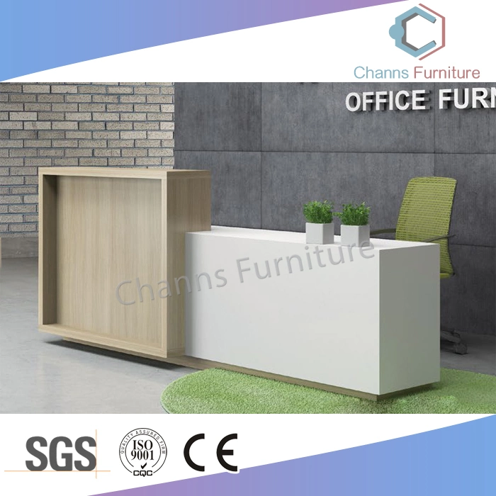 Moderne Möbel Empfangstresen aus weißem Holz für zwei Personen (CAS-RD605)