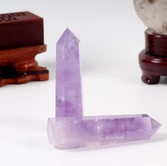 Natural Clear Amethyst Crystal Wands Amethyst Rock Purple Crystal Wands