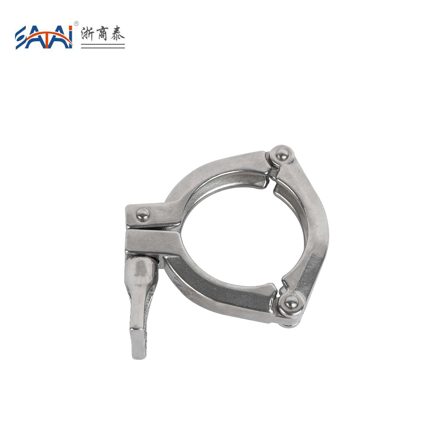 Customized 3-Piece Clamp Polishing Fitting Pipe Stainless Steel Sanitary Three Section Clamp