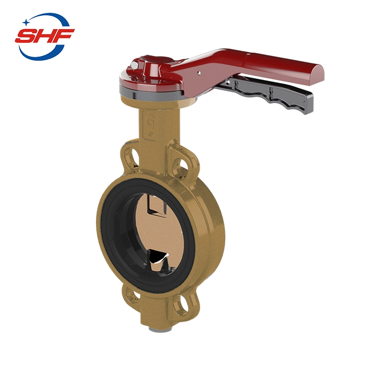 Wafer Type Rubber Lined Aluminum Bronze C84400 Butterfly Valve Without Pin