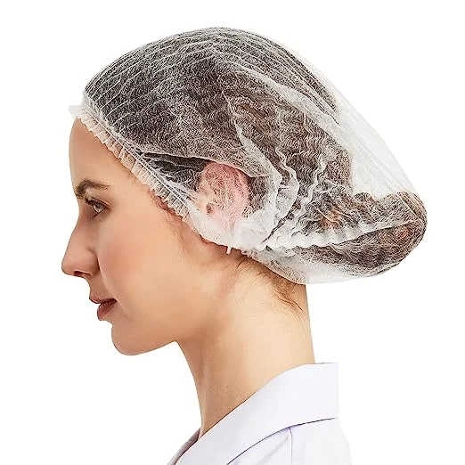 Disposable Nonwoven Bouffant Caps Hair Net for Hospital Salon SPA Catering and Dust-Free Workspace