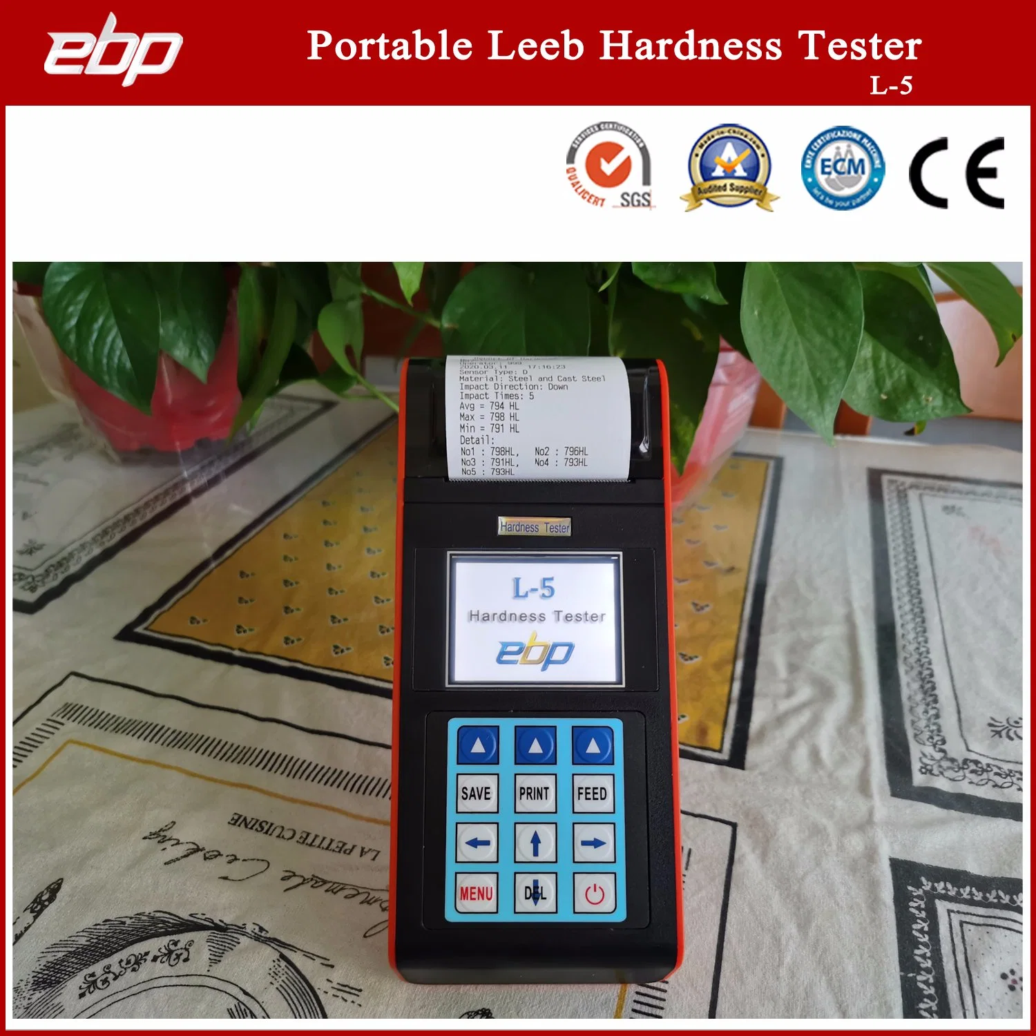 Portable Digital Rebound Leeb Durometer with Printer