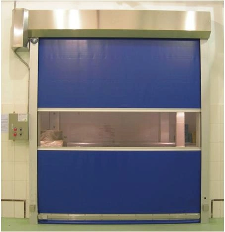 Industrial Roll up Auto Repair PVC High Speed Clean Room Fast Warehouse Roller up Zipper Rapid Door Systems