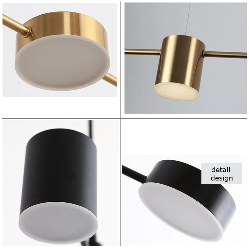 LED Creative Hanging Lamps Modern Minimalist Restaurant Decoration Ceiling Lamp Bar Table Long Shape Pendant Light Black Gold