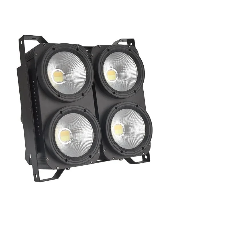 Luz de palco 4 olhos 4 * 100W DMX512 COB Strobe Blinder público Luz de pedido de autorização prévia (par) LED para iluminação de fase