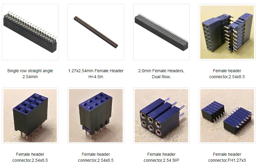 Угол наклона 1,27*1*19POS 8.5mm прямой контакт электронной женского разъем жатки