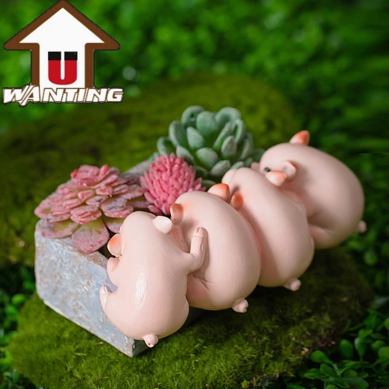 High quality/High cost performance  Pig Sink Flower Pot Functional Ornament Sculpture Home Decor Craft