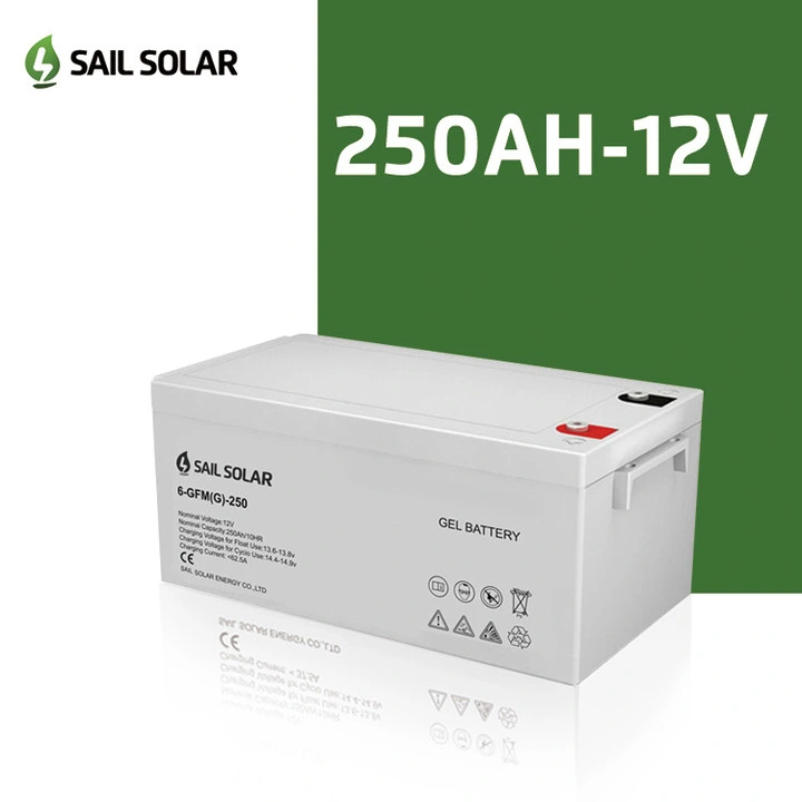 Batterie au gel solaire 12V 250Ah Batterie au plomb-acide pour système d'énergie solaire.