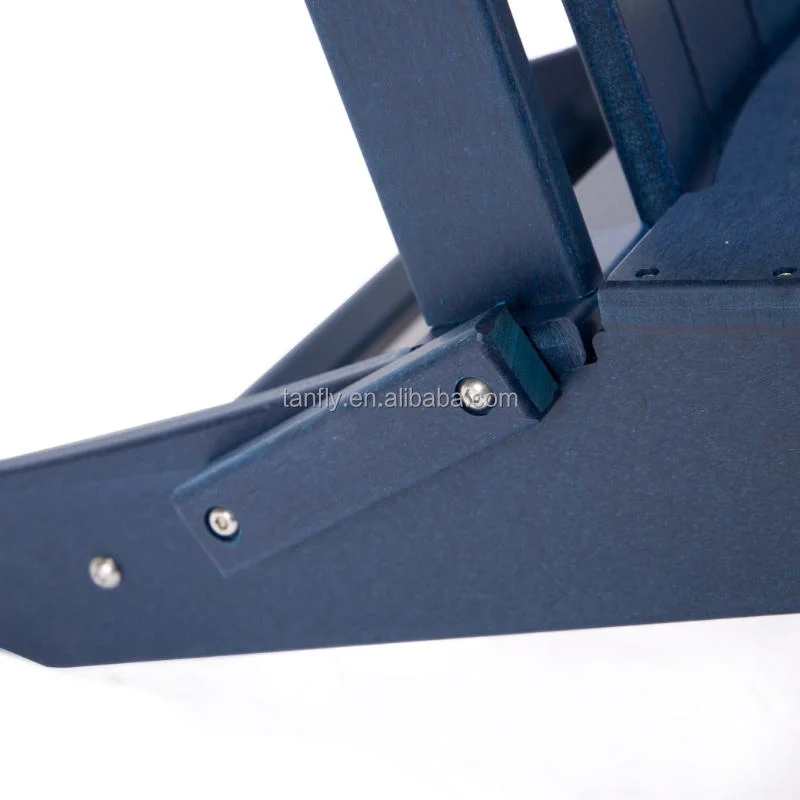 Silla HDPE plástico Patio exterior plegable silla Adirondack HDPE plástico Sillas de madera azul