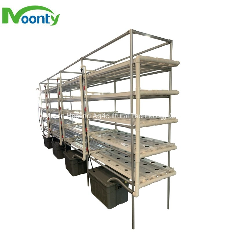 Multi Layer Movable Vertical Growing Rack System Hydroponics Grow System with LED Grow Lamp