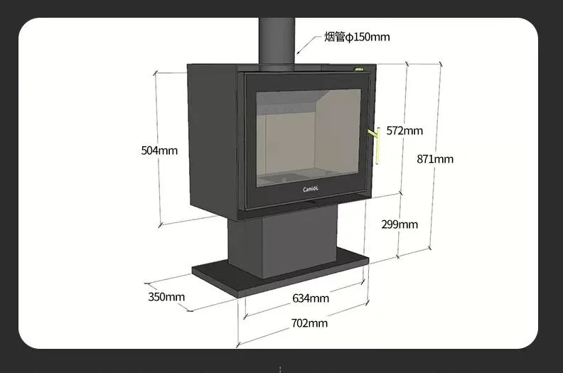 Estufa de leña moderna de combustible múltiple Chimenea Calefacción interior de la casa de madera Cocina