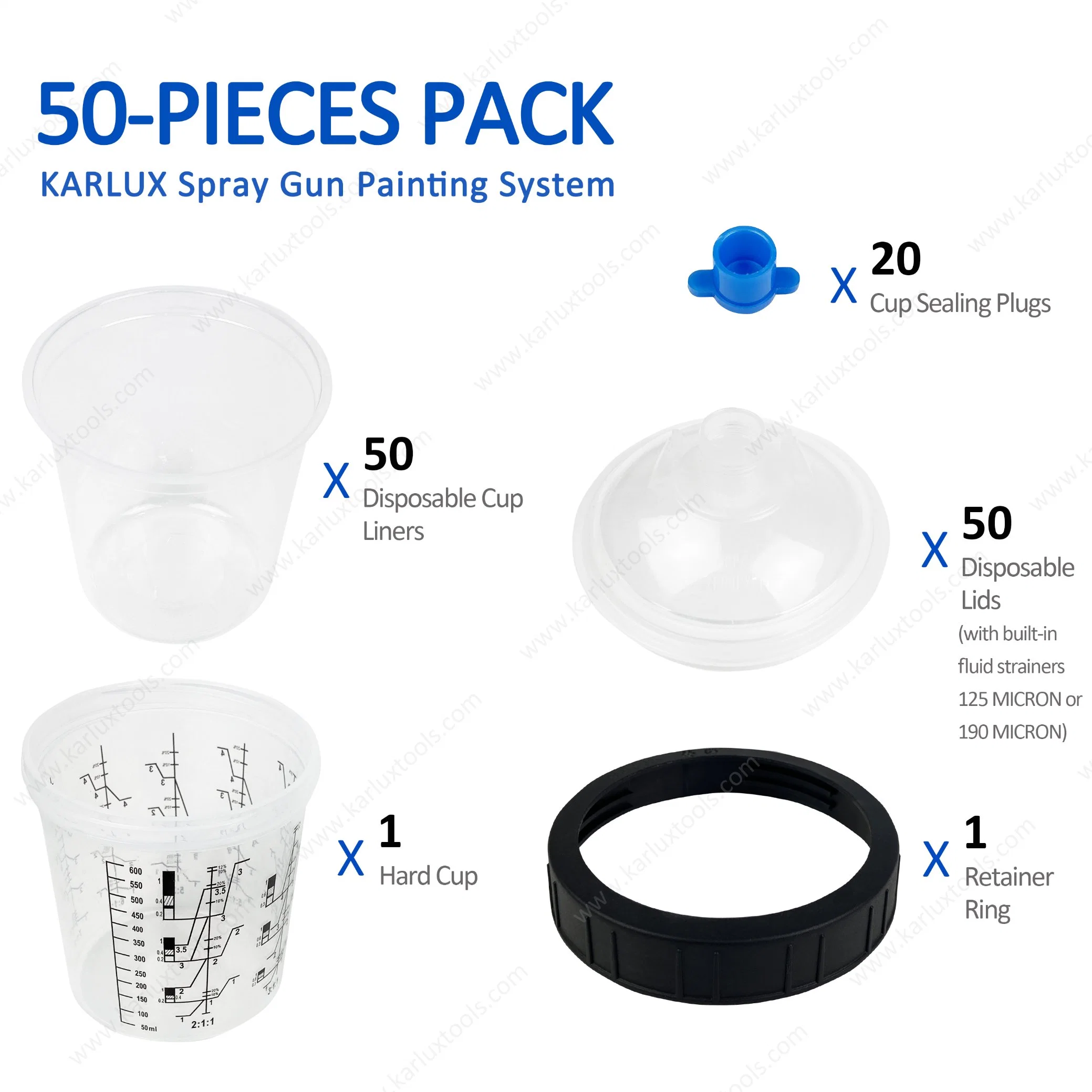 600ml Mini Spray Gun Disposal Inner Outer Mixing Painting Cup Set