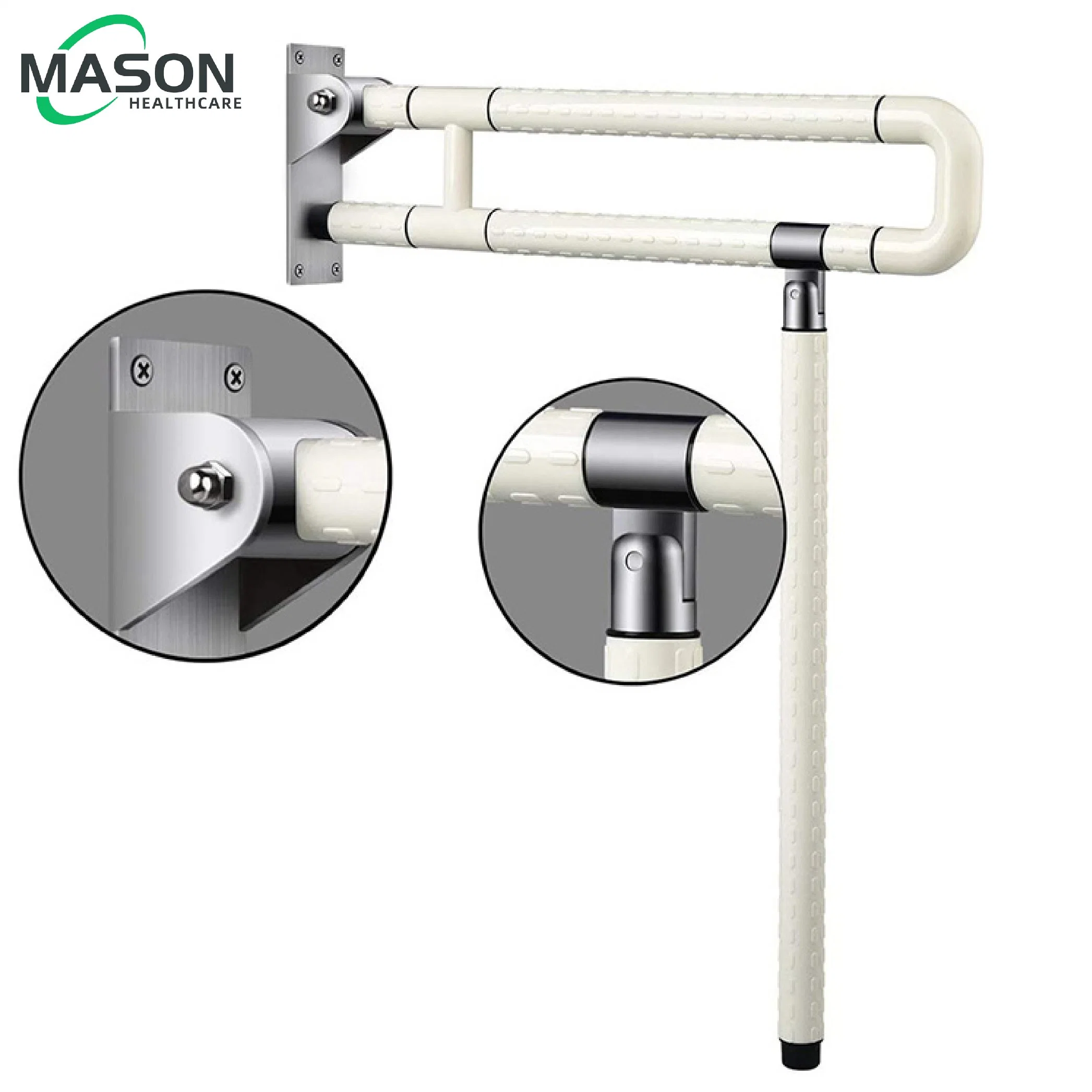 Trilho de Segurança Commode Flip-up e suporte dobrável / Aço Nylon Non-Slip Grab Bar