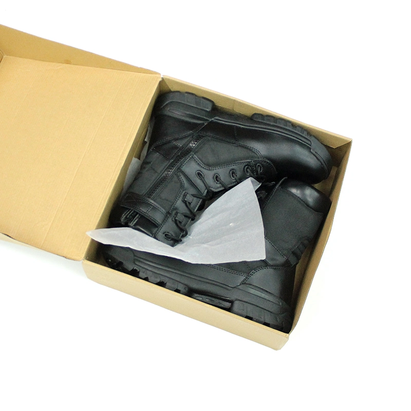 Custom Logo Wholesale/Supplier High Heel Rubber Outsole Black Tactical Boots Men