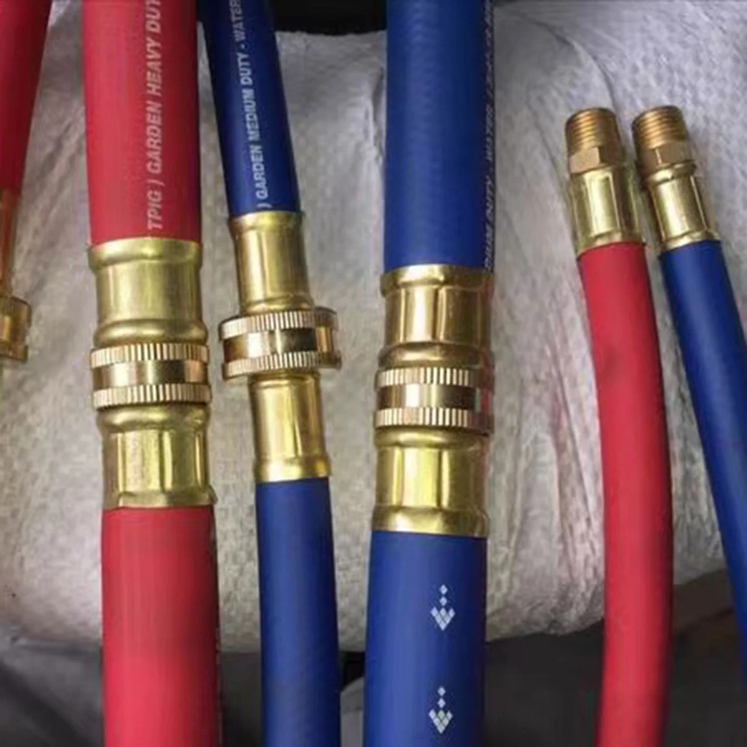 Heavy Medium Duty PVC Rubber Hybrid Air Hose NPT Bsp Brass Fittings