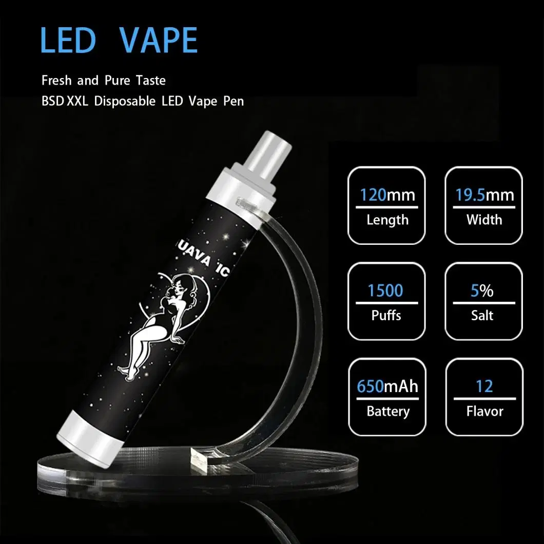 Bsd XXL 1500 Puff E Cigarette Elf Puff Bar LED Flashing E Cigarette Wholesale/Supplier Disposable/Chargeable Vape Pen