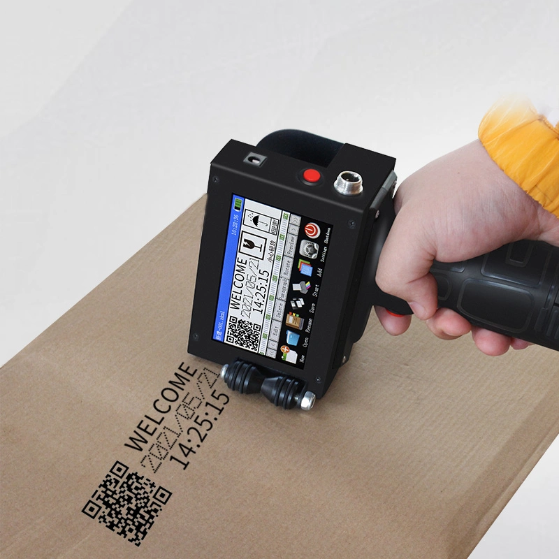 Tragbares 12,7mm Codiergerät Handheld Etikett Datum Seriennummer Barcode Tintenstrahldrucker