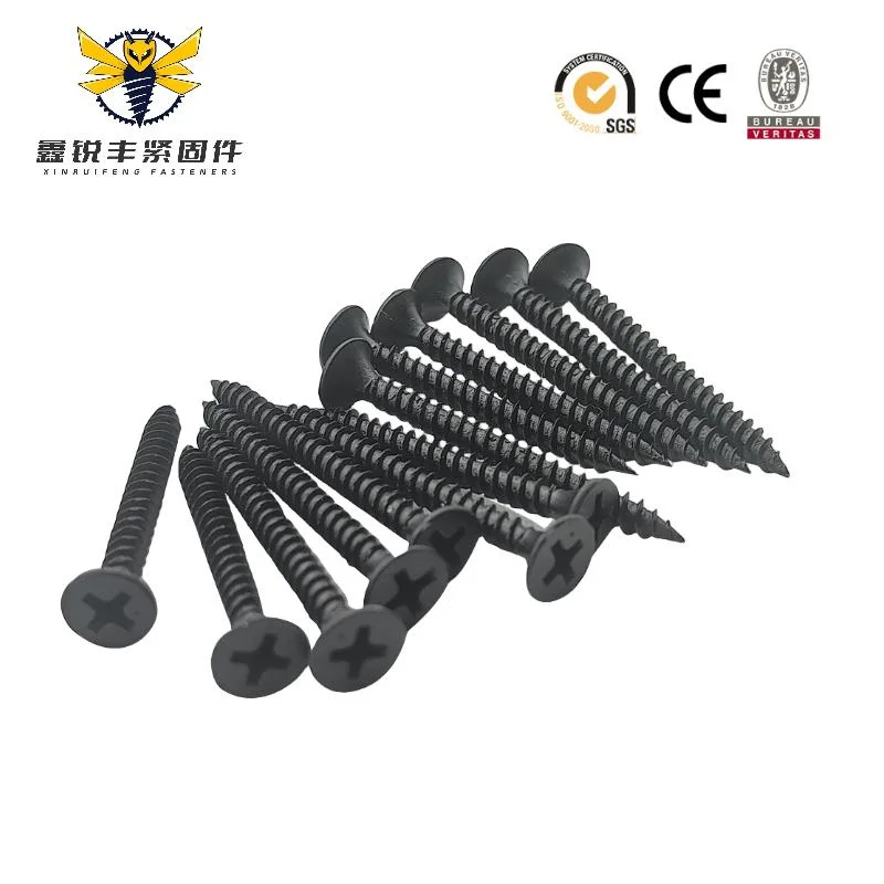 Fastener Tree #6X1-3/8" Drywall Screws Coarse Thread Bugle Head Black Phosphate for Drywall, Wood and Furniture 100PCS