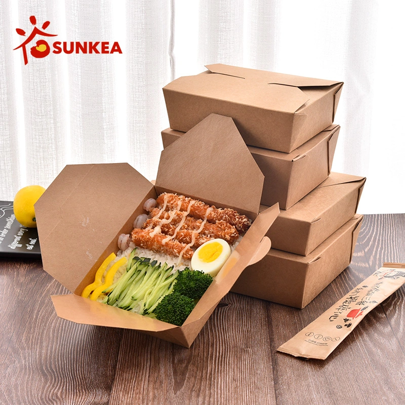 Disposable Take Away Customized Design Paper Bento Box for Food Packaging