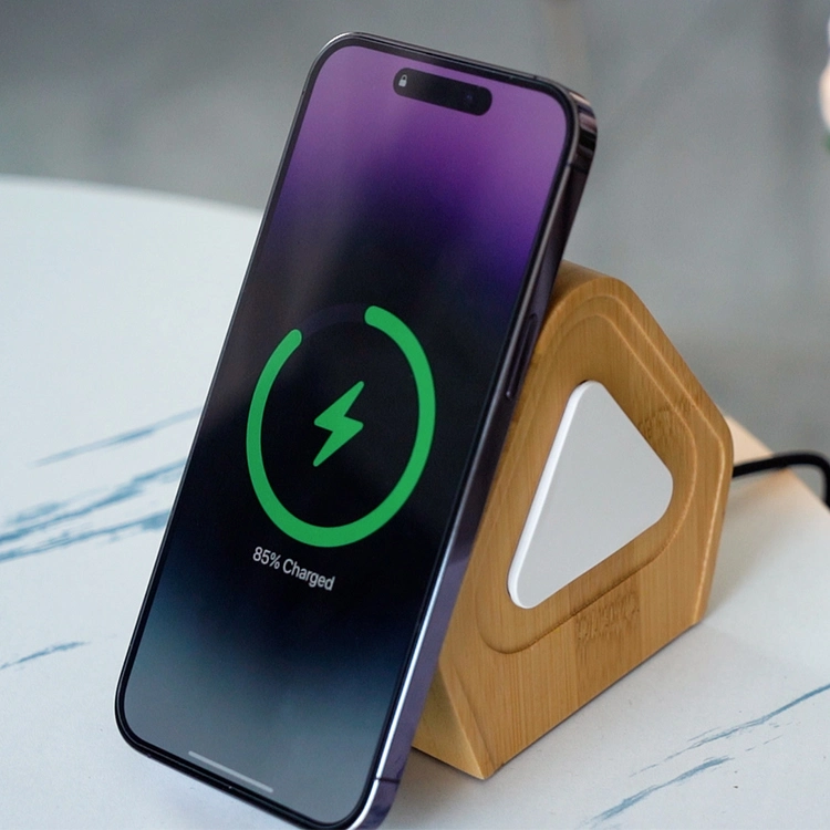 Custom Wooden Bamboo Universal 15W Magnetic Qi Wireless Charge