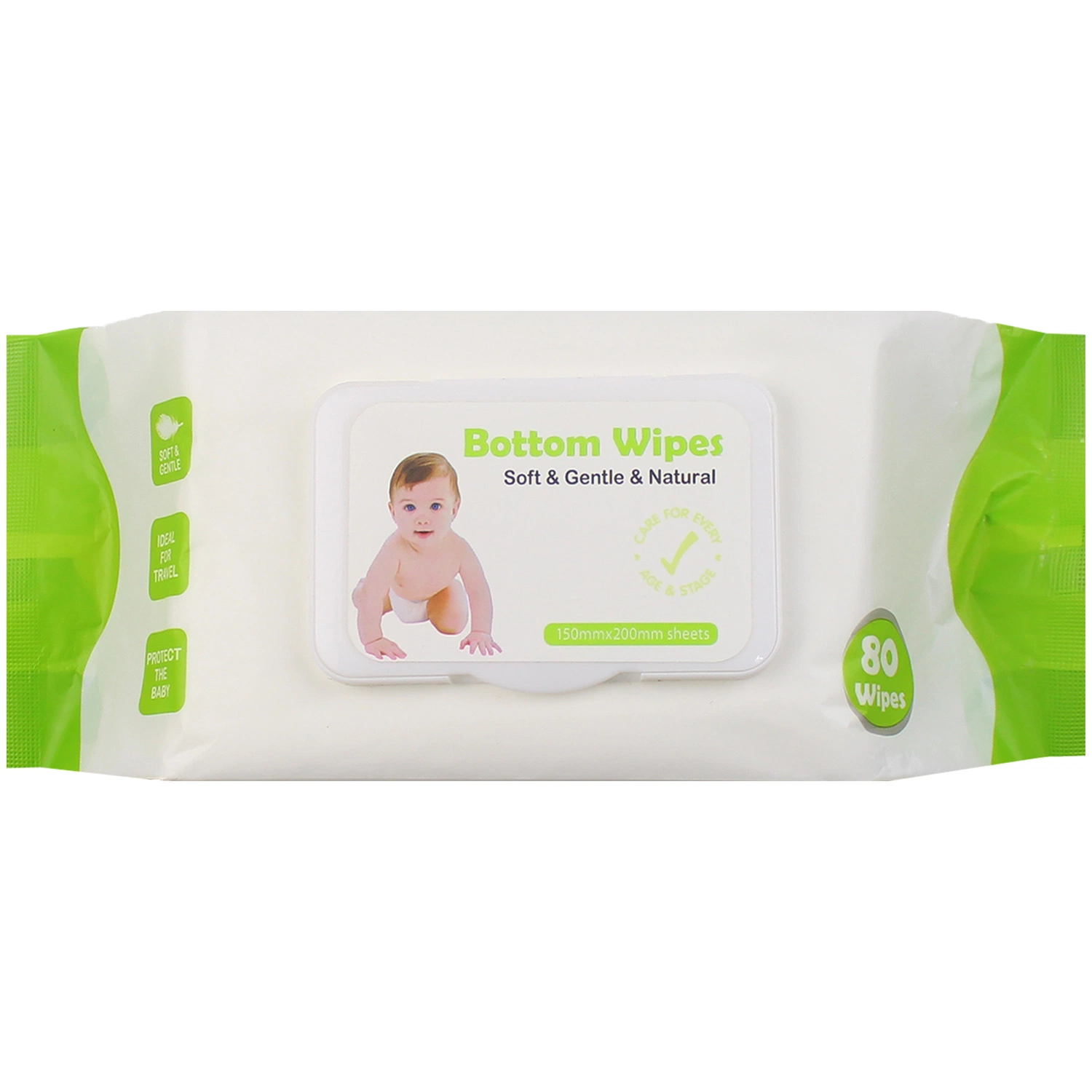 80 PCS Eco Friendly Food Grade Biodegradable Soft Baby Wipes Reusable Baby Skin Care