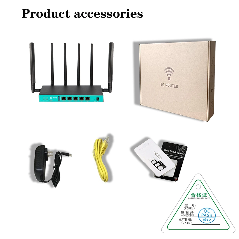 Módem Gigabit Dual Band WiFi6 5g Chip Mt7621A5g WiFi Router con antena 6