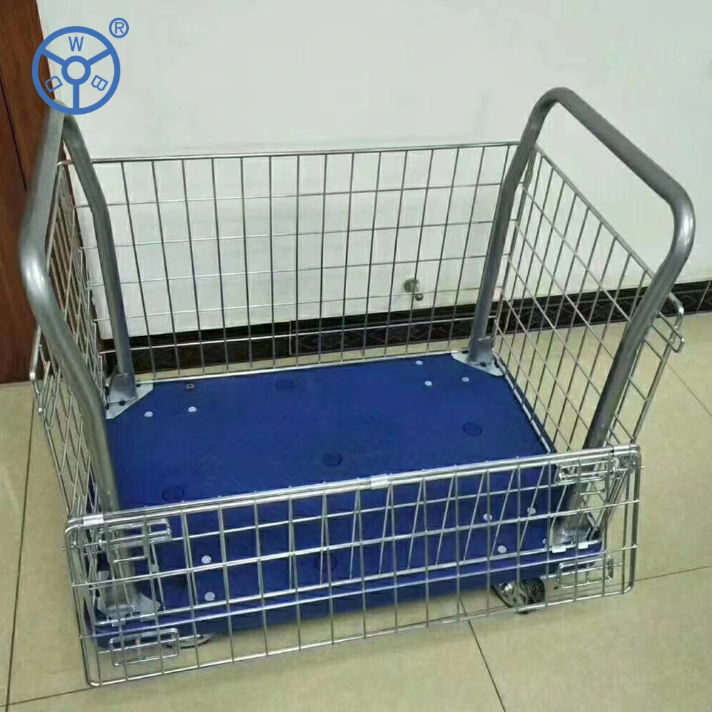 300kg Mesh Tool Trolley Double Handle Warehouse