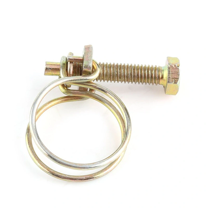 Double Wire Hose Clamp Pipe Clip Screw Bolt Tight Fitting Classic Type