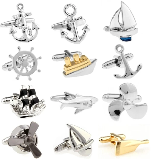 Anker Versiegelung Metall Maßgeschneiderte Taste Custom Logo Box Flagge Versand Fashion Shape Metallcufflinks für Männer