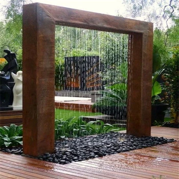 Paroi en acier Corten personnalisé de luxe mur Cascade Fontaine à eau